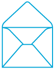 Icon of cross back on envelope